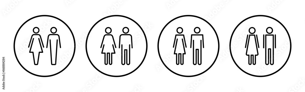 Man and woman icon set. male and female symbol Man and woman icon set. male and female symbol