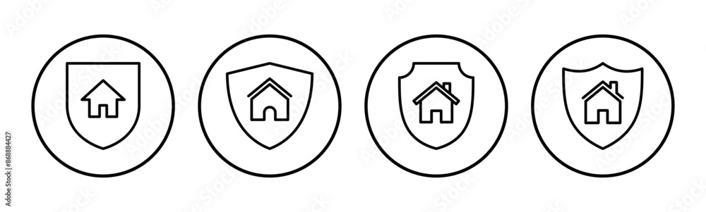Home insurance icon set. home protection icon Home insurance icon set. home protection icon