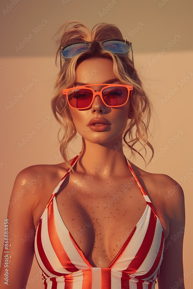 American Flag Bikini Woman in red white and blue Swimwear, 4th of july, patriotic, memorial day, labor day, celebrating the USA American Flag Bikini Woman in red white and blue Swimwear, 4th of july, patriotic, memorial day, labor day, celebrating the USA