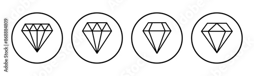 Diamond icon set. diamond gems vector icon.