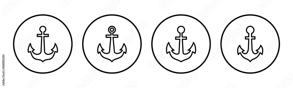 Anchor icon set. Anchor symbol logo. Anchor marine icon. Anchor icon set. Anchor symbol logo. Anchor marine icon.