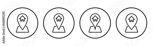 Address icon set. home location icon vector