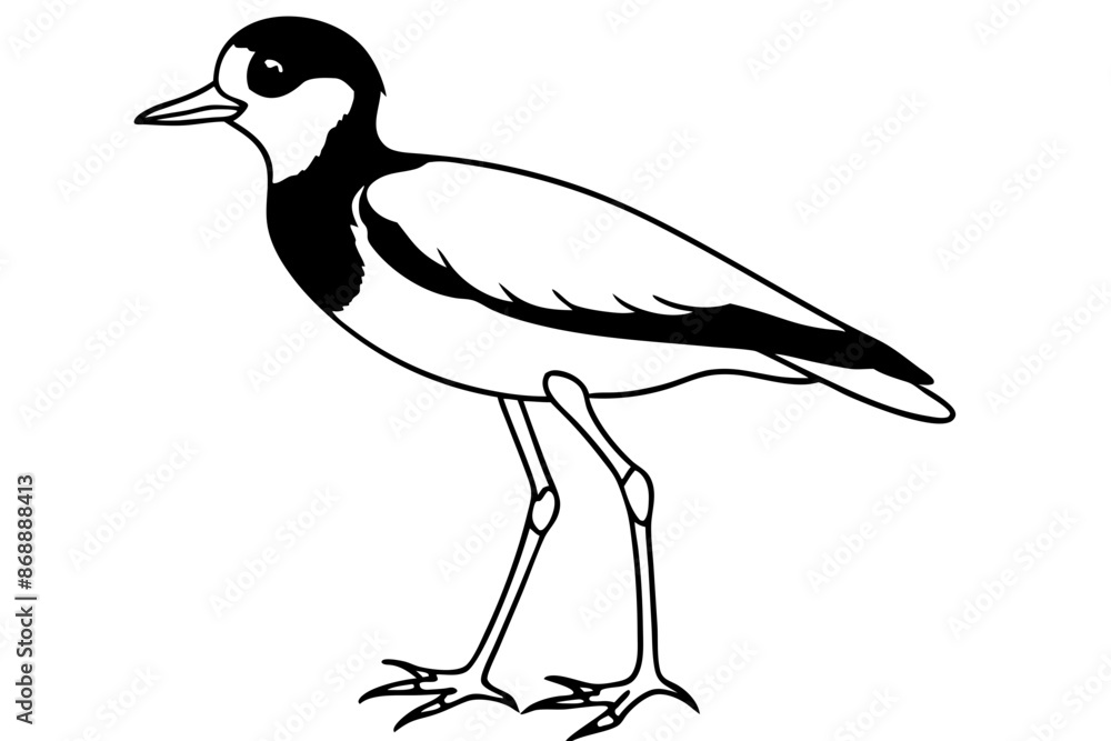 Obraz premium lapwing silhouette vector illustration