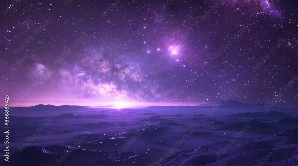 Fototapeta premium cosmic delivery dawn view signifying hope scifi tone Analogous Color Scheme