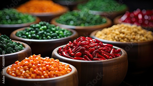a variety of different foods including beans, beans, and other foods.