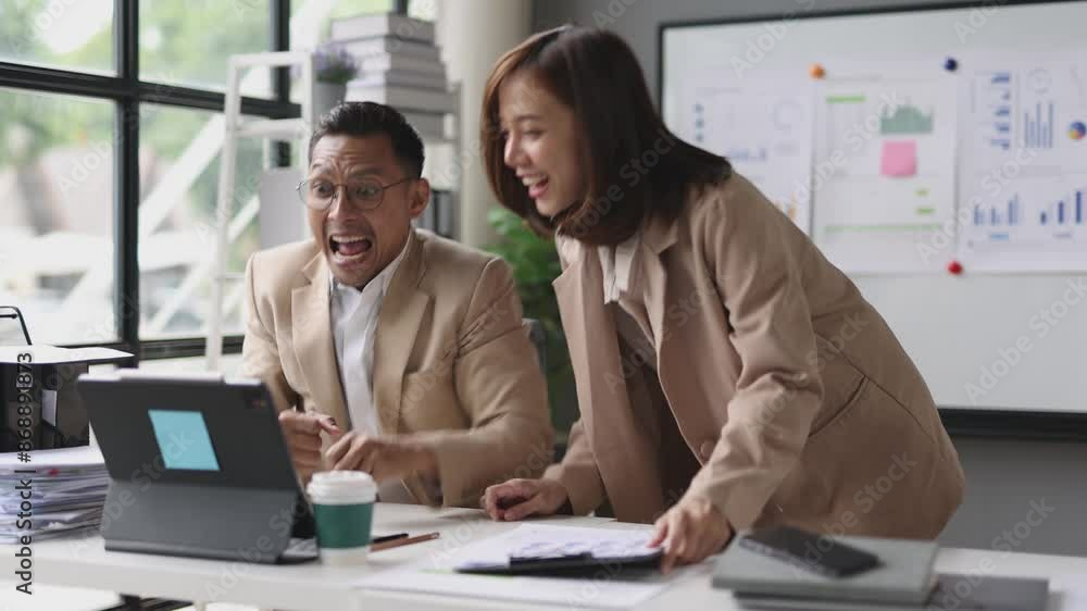 Colleagues are thrilled when they see their achievements in their work and are rewarded with bonuses. Teamwork with colleagues in a successful organization. Colleagues are thrilled when they see their achievements in their work and are rewarded with bonuses. Teamwork with colleagues in a successful organization.