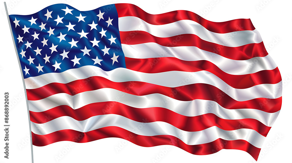 Obraz premium Vibrant American Flag Waves in Vector Art