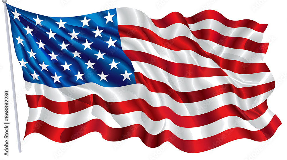Obraz premium Vibrant American Flag Waves in Vector Art