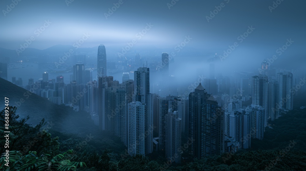 Fototapeta premium Magnificent City Landscape with Iconic Skyscrapers 