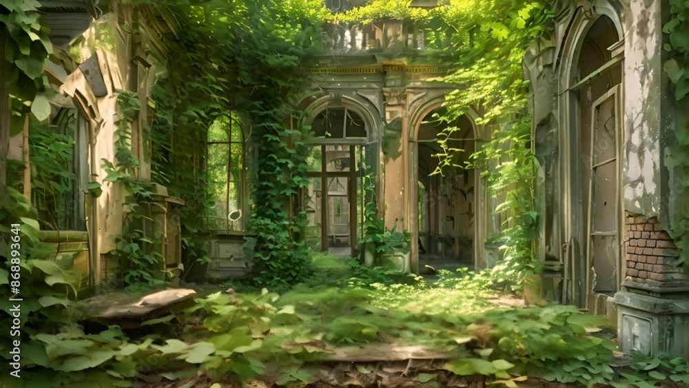 Overgrown Abandoned Building with Arches with Ai generated.
Overgrown Abandoned Building with Arches with Ai generated.