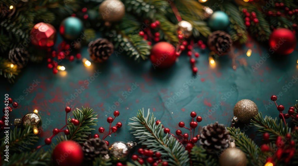 A Christmas tree with many ornaments and pine cones A Christmas tree with many ornaments and pine cones