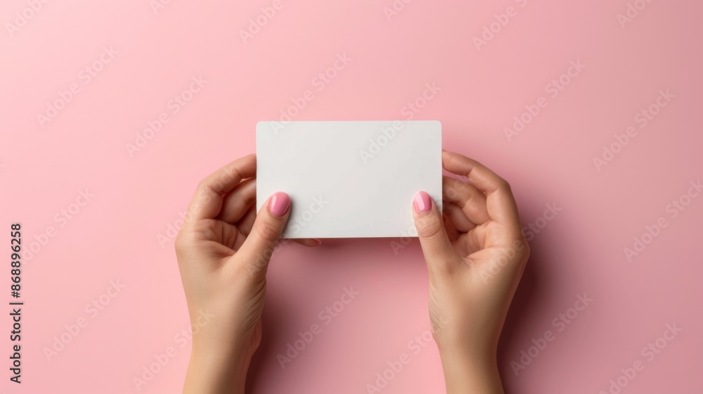 Blank credit card mockup in hand on clean background, shopping in store, transaction at terminal, secure payment, financial services advertising Blank credit card mockup in hand on clean background, shopping in store, transaction at terminal, secure payment, financial services advertising