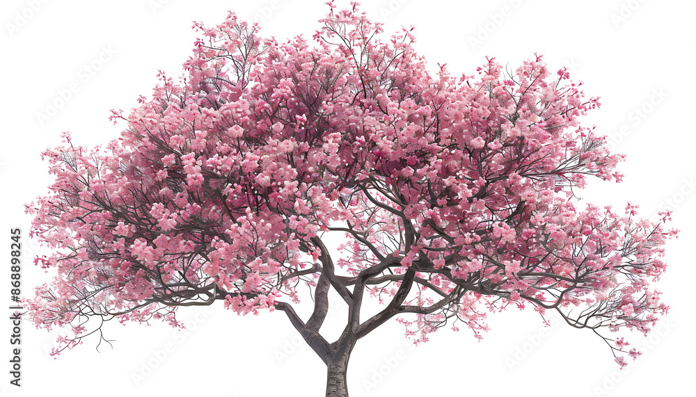 Obraz premium A pink cherry blossom tree in full bloom