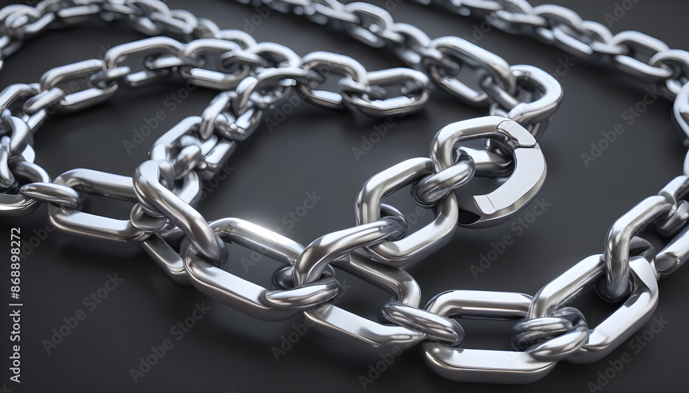 Obraz premium 3D rendering of chain emphasizing 1