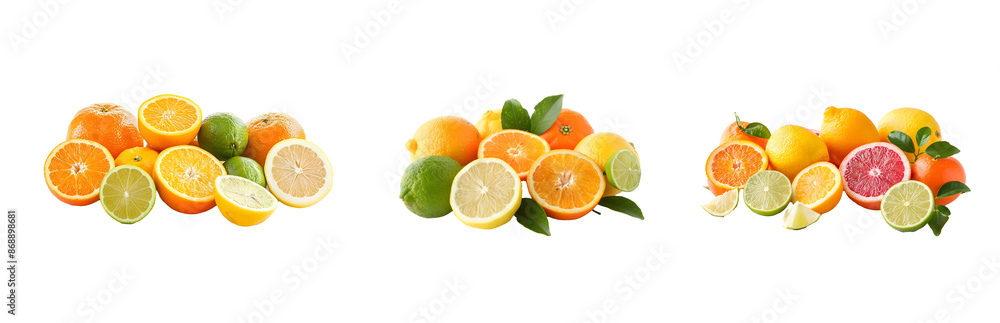 Three groups of citrus fruits, including oranges, lemons, limes and grapefruits Three groups of citrus fruits, including oranges, lemons, limes and grapefruits