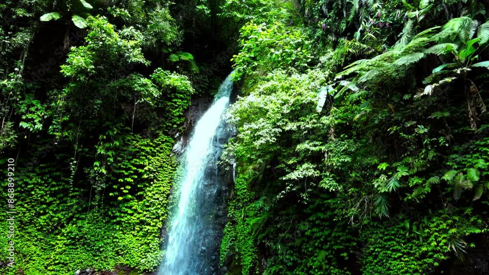 Aerial Shot of Singokromo Waterfall View, Nganjuk, East Java Aerial Shot of Singokromo Waterfall View, Nganjuk, East Java