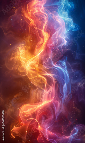 abstract fire background with smoke