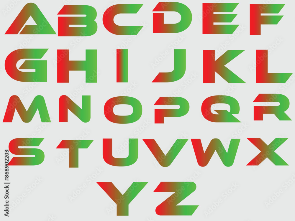 New Alphabet Gradient Color Design New Alphabet Gradient Color Design