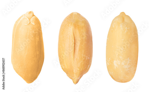 Peanuts isolated on white, set. Healthy snack