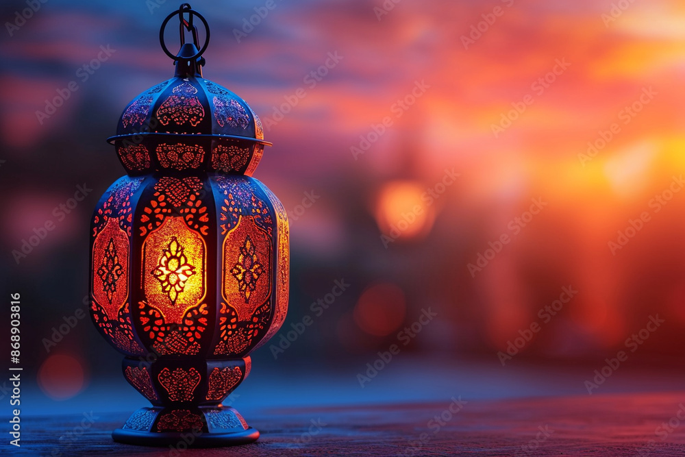 Arabic lantern on gradient background Arabic lantern on gradient background