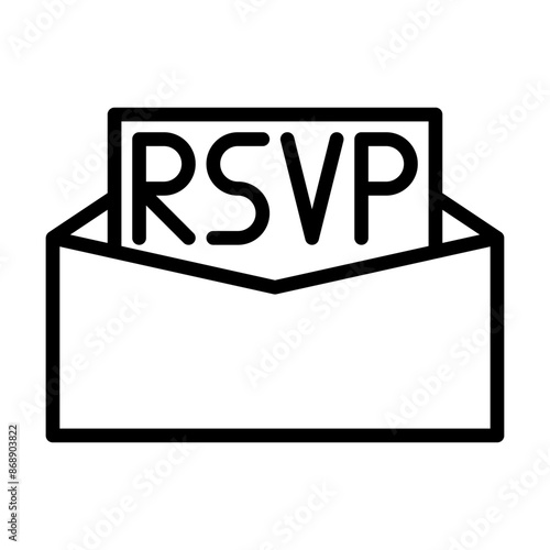 rsvp invitation icon in line style. Vector illustration