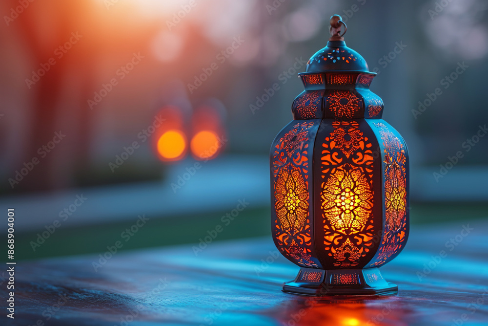 Arabic lantern on gradient background Arabic lantern on gradient background