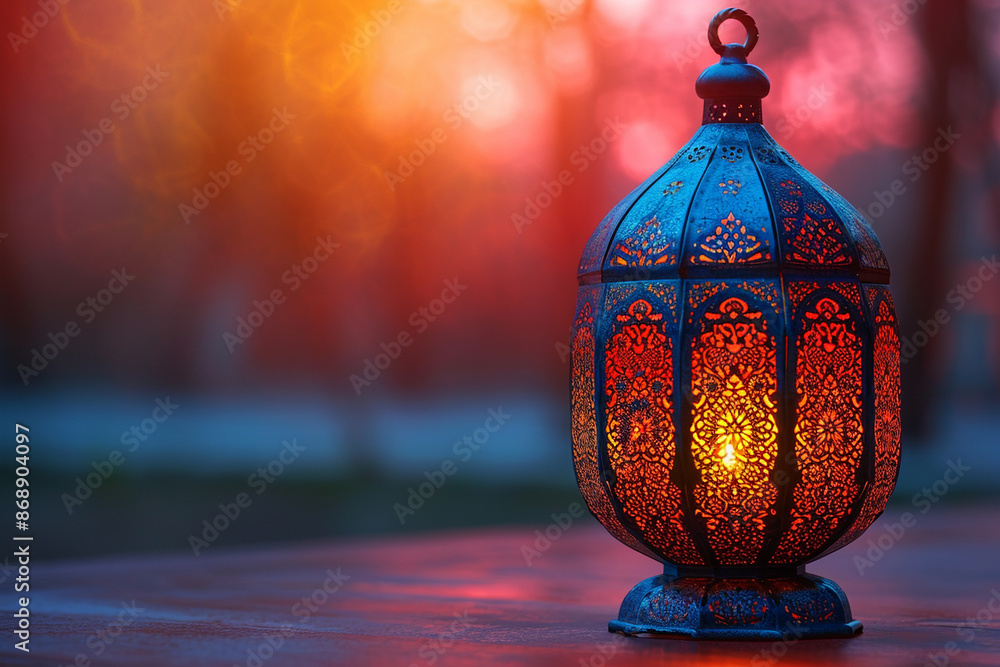 Arabic lantern on gradient background Arabic lantern on gradient background
