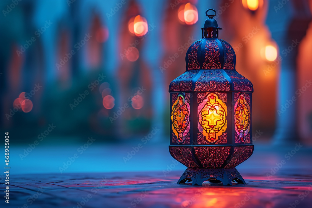 Arabic lantern on gradient background Arabic lantern on gradient background