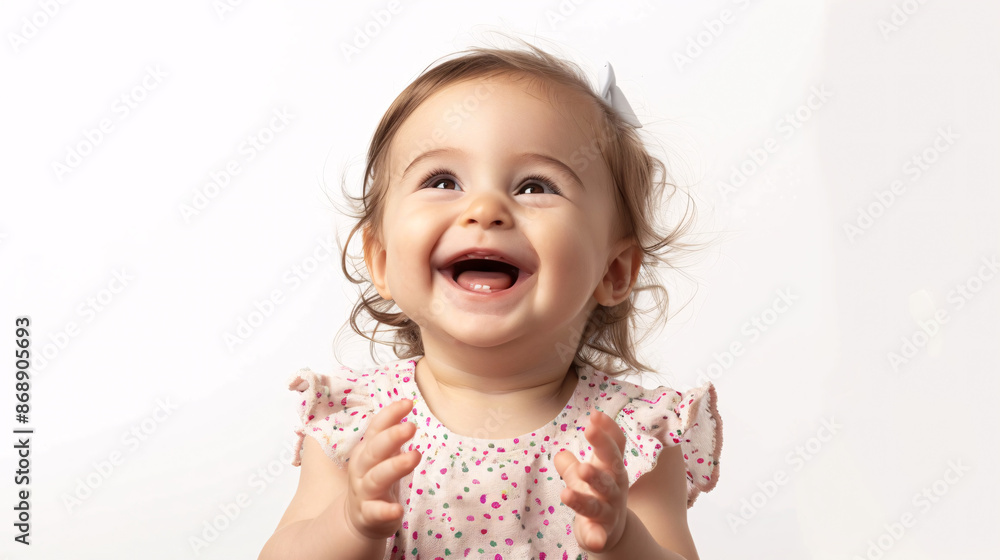 Adorable Baby Girl Laughing and Clapping with Joy