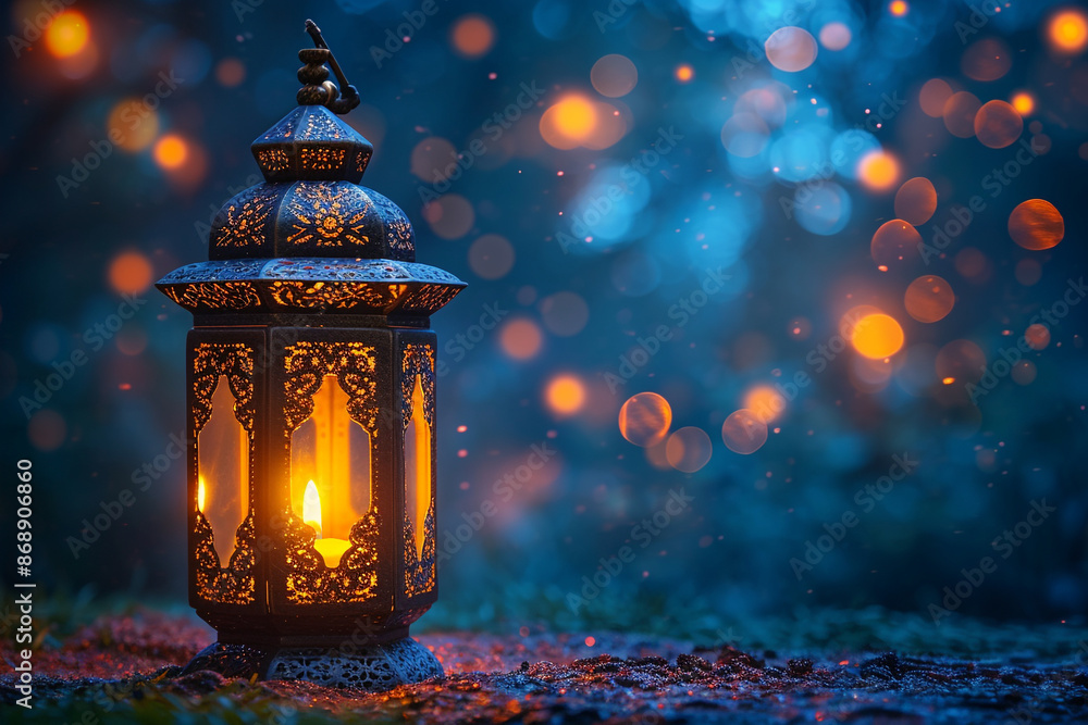 Arabic lantern on gradient background Arabic lantern on gradient background