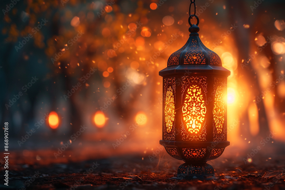 Arabic lantern on gradient background Arabic lantern on gradient background