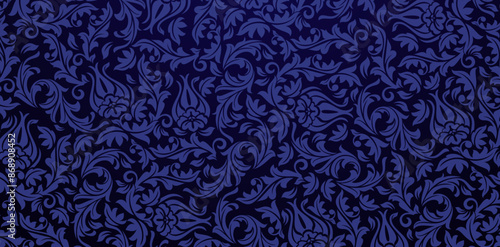 seamless floral pattern with dark blue backgrounds flowers for decorative backdrops can be used wallpapers, patterned fills, webs pages, surface textures, book covers, fabrics printing, textiles tiles