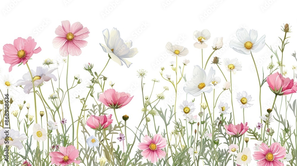 Spring and summer Background watercolor arrangements with small flower. Botanical illustration minimal style. Spring and summer Background watercolor arrangements with small flower. Botanical illustration minimal style.