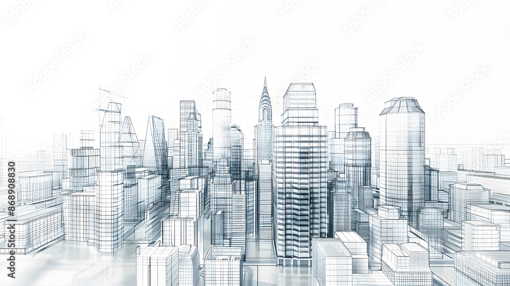 Obraz premium city building sketch