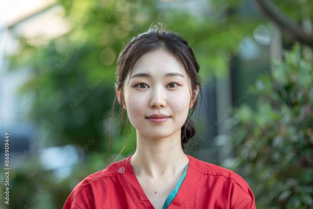 Smiling portrait of young female doctor or nurse in a medical office Smiling portrait of young female doctor or nurse in a medical office