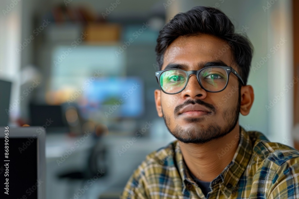 Portrait of a young male Indian software developer Portrait of a young male Indian software developer