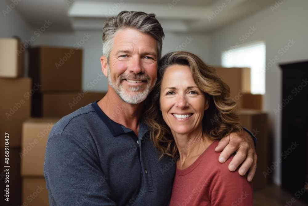 Portrait of a middle aged couple in new home Portrait of a middle aged couple in new home
