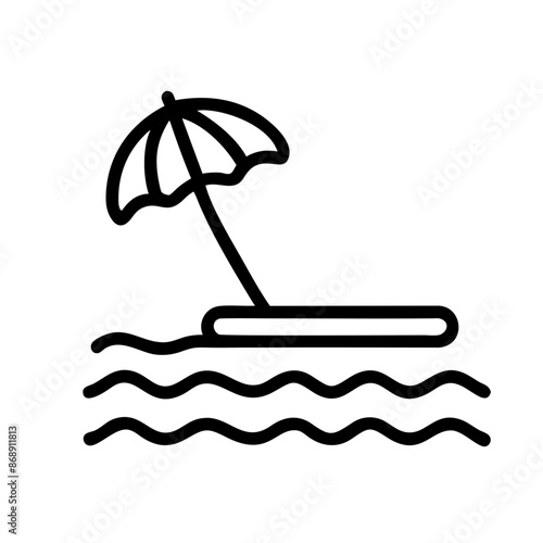 summer icon outline set