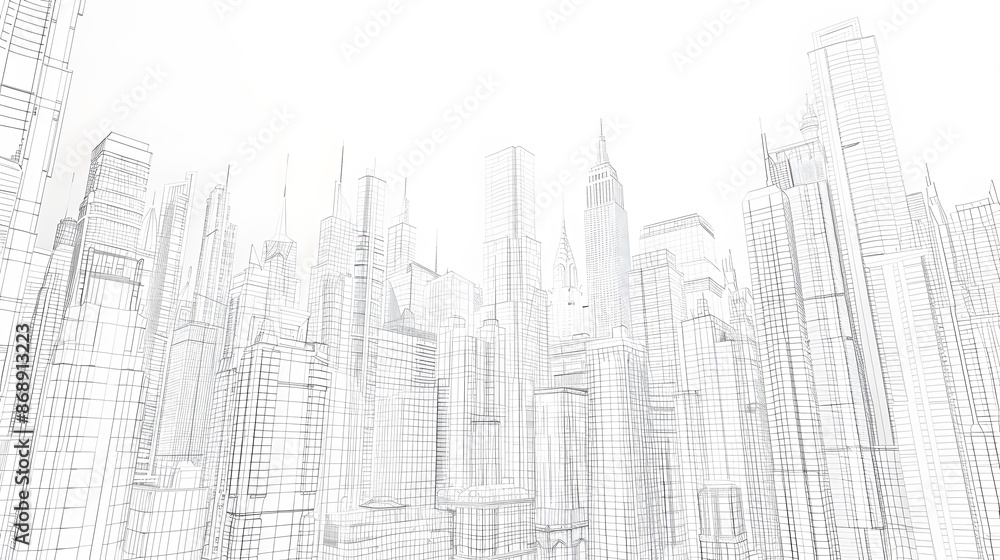 Fototapeta premium city building sketch