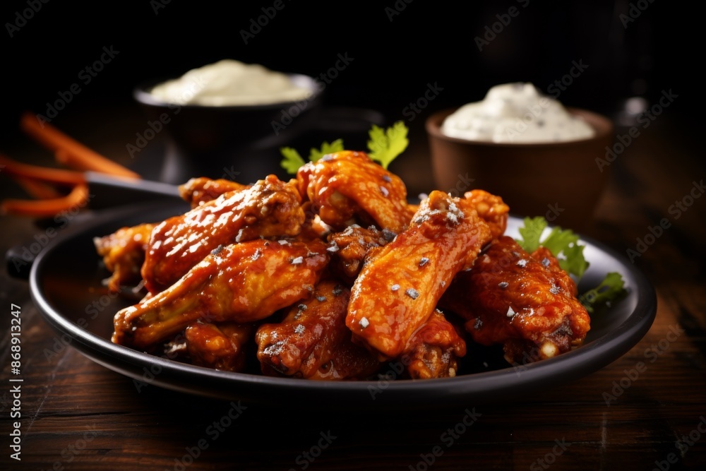 Barbeque chicken wings ready to eat Barbeque chicken wings ready to eat
