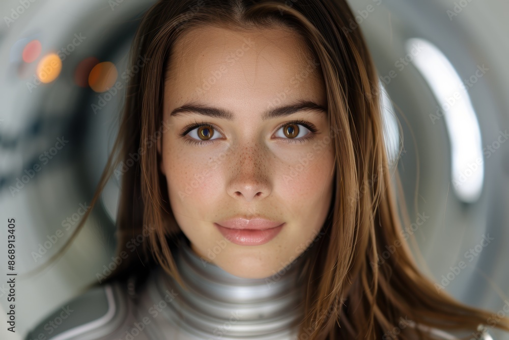 portrait of a young woman with brown hair portrait of a young woman with brown hair