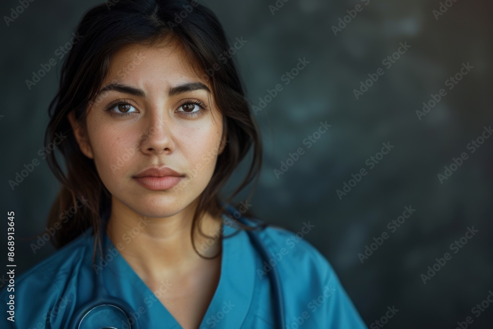 Smiling portrait of young female doctor or nurse in a medical office Smiling portrait of young female doctor or nurse in a medical office