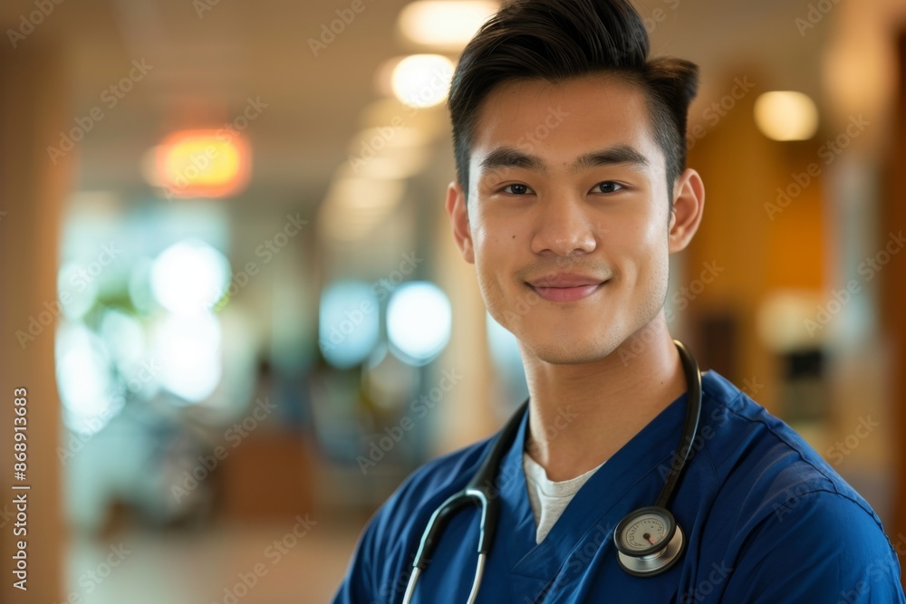 Portrait of a young male registered nurse