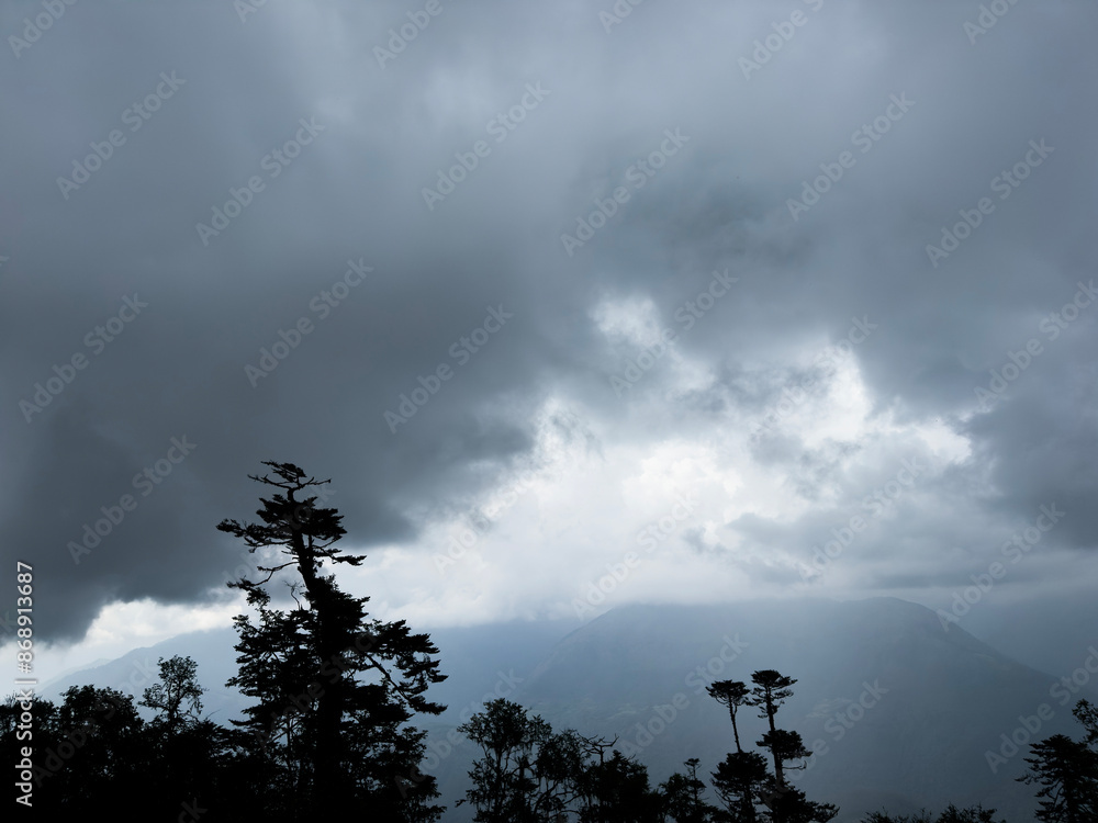 Landscape in the mountains of Bhutan Landscape in the mountains of Bhutan