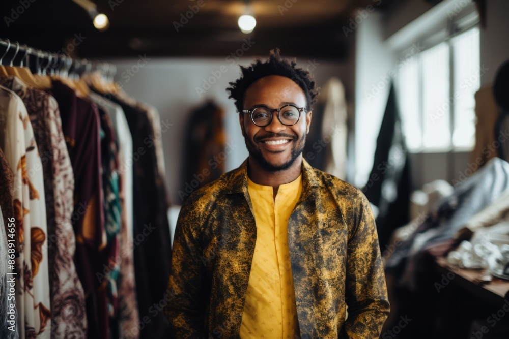 Obraz premium Portrait of a smiling young male fashion designer