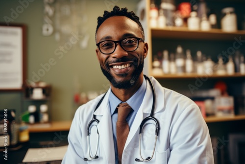 Portrait of a African American male veterinarian doctor