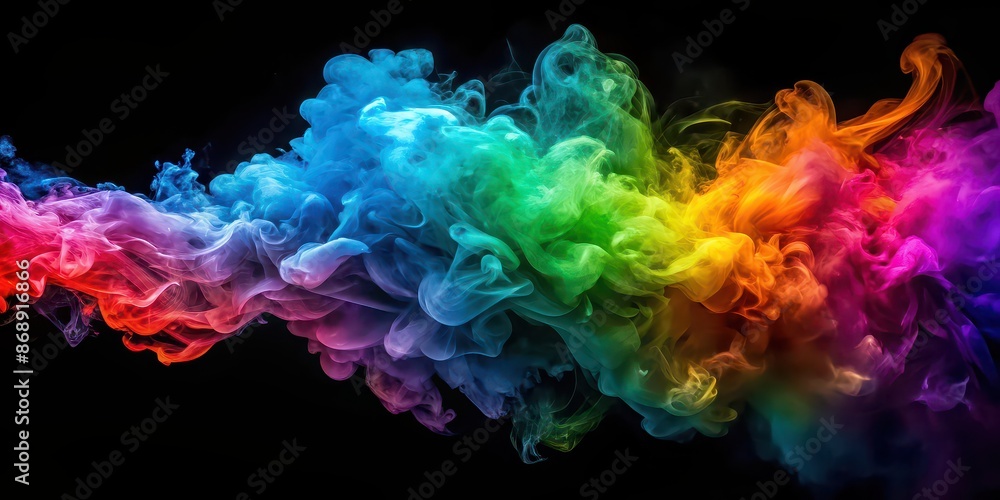 Fototapeta premium Colorful smoke abstract explosion with vibrant and dynamic colors , smoke, abstract, explosion, colorful, vibrant, dynamic