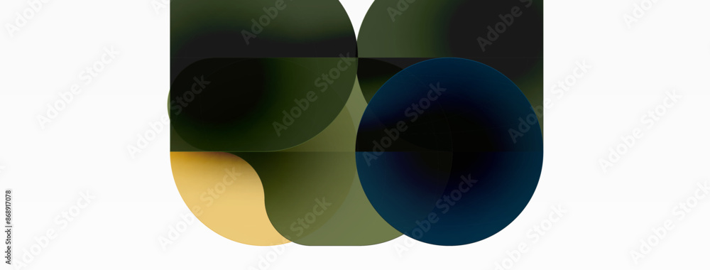 Circles and round shapes geometric minimal background. Transparent geometric shapes composition for wallpaper, banner, background or landing Circles and round shapes geometric minimal background. Transparent geometric shapes composition for wallpaper, banner, background or landing