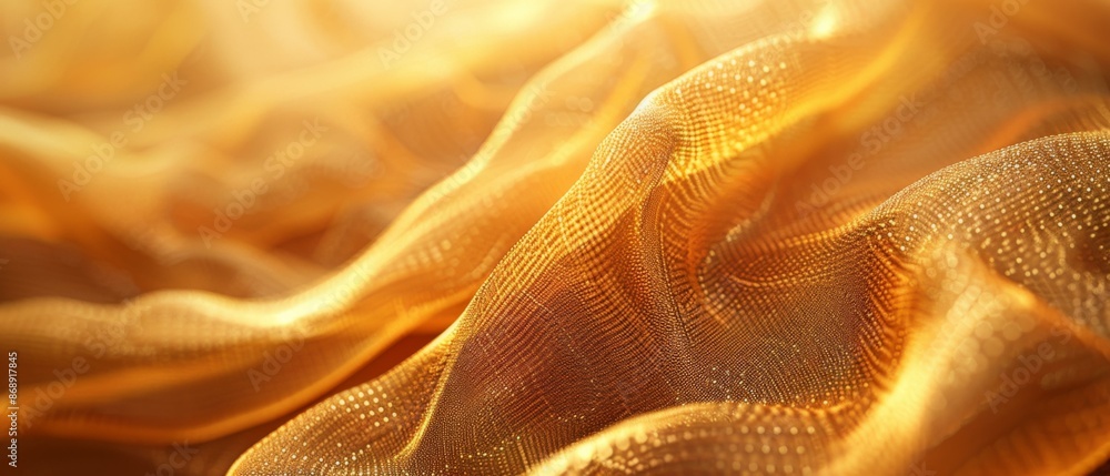 Golden fabric with a shiny surface. AI. Golden fabric with a shiny surface. AI.