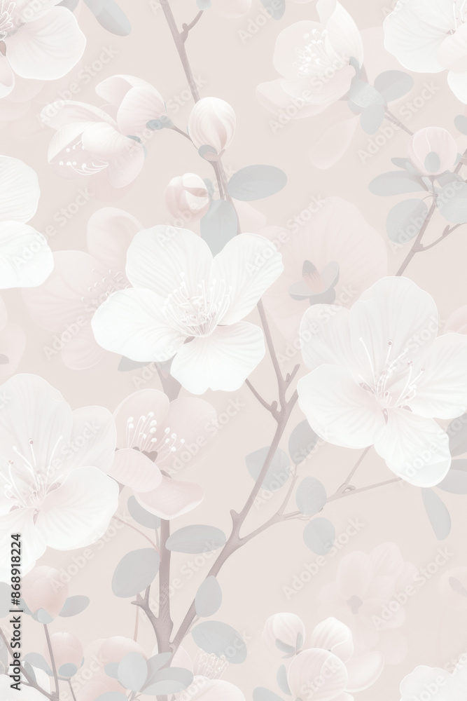 薄桃色の背景に白い花のパターン 薄桃色の背景に白い花のパターン